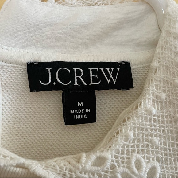 J Crew Lace Collar Crewneck White Sweatshirt Sz-M - Picture 4 of 11